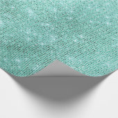 Mint Ocean Beach Aqua Funkelnd Diamond Metallic Geschenkpapier (Ecke)
