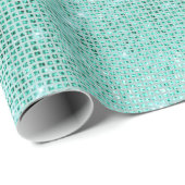 Mint Ocean Beach Aqua Funkelnd Diamond Metallic Geschenkpapier (Rolleneckpunkt)