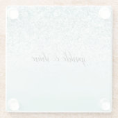 Mint Ombre Glitzer personalisiert Glasuntersetzer (Rückseite)