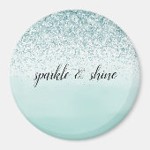 Mint Ombre Glitzer personalisiert Magnet (Vorne)