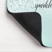 Mint Ombre Glitzer personalisiert Mousepad (Ecke)
