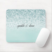 Mint Ombre Glitzer personalisiert Mousepad (Mit Mouse)