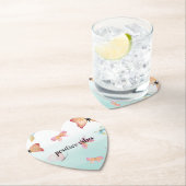 Mint Ombre Pink Butterflies Wasserfarbe Untersetzer (Vor Ort)