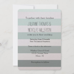 Mint Ombre Stripes Wedding Einladung