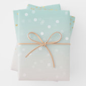 Mint Ombre White Bokeh Confetti Geschenkpapier Set (Beispiel)