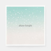 Mint Ombre White Bokeh Confetti Serviette (Vorderseite)