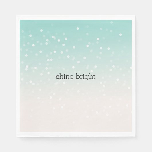 Mint Ombre White Bokeh Confetti Serviette (Vorderseite)