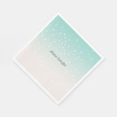 Mint Ombre White Bokeh Confetti Serviette (Ecke)