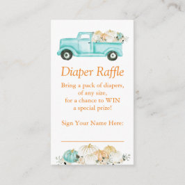 Mint Orange Little Pumpkin Diaper Raffle Ticket Begleitkarte