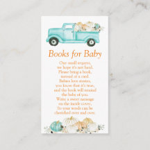 Mint Orange Pumpkin Baby Shower Books for Baby