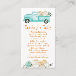 Mint Orange Pumpkin Baby Shower Books for Baby Begleitkarte