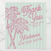 Mint Palm Spring Pastel Beach Bachelorette Favorit Weinetikett (Einzelnes Label)