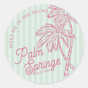 Mint Palm Spring Pastel Beach Party Umschlag Gefal Runder Aufkleber