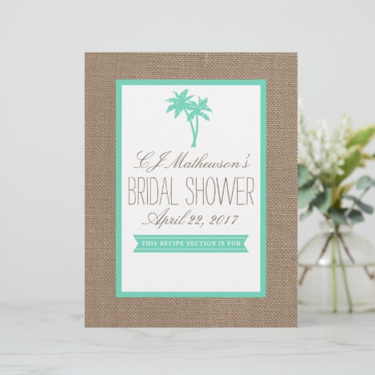 Mint Palm Tree Beach Brautparty Rezept Division (Stehend Vorderseite)