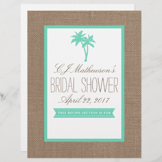 Mint Palm Tree Beach Brautparty Rezept Division (Vorne/Hinten)