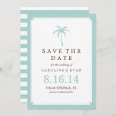 Mint Palm Tree Wedding Save the Date (Vorne/Hinten)