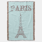 Mint Paris Eiffel Tower Throw Blanket Decke (Vorderseite Vertikal)