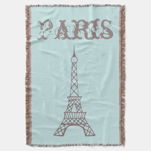 Mint Paris Eiffel Tower Throw Blanket Decke (Vorderseite Vertikal)