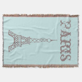 Mint Paris Eiffel Tower Throw Blanket Decke (Vorderseite)