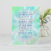 Mint Pastel Gefärbte Krawatte Typografy Graduation Einladung (Stehend Vorderseite)