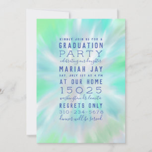 Mint Pastel Gefärbte Krawatte Typografy Graduation Einladung