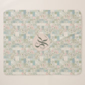 Mint Patchwork Monogramm Sherpadecke (Vorderseite (Horizontal))