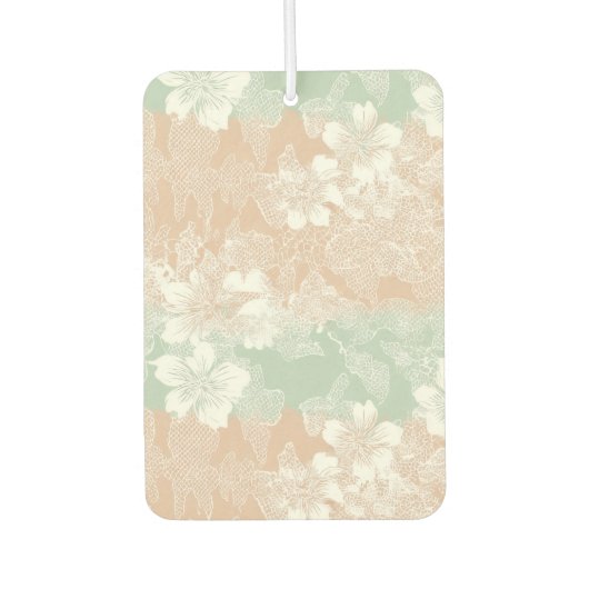 Mint Peach Floral Pastel Lace  Autolufterfrischer (Vorderseite)