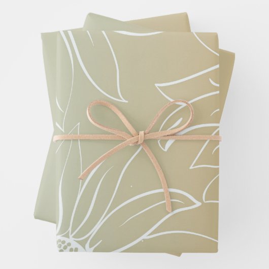 Mint Peach White Daisies Floral Geschenkpapier Set (Beispiel)