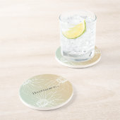 Mint Peach White Daisies Floral Getränkeuntersetzer (Seite)