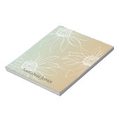 Mint Peach White Daisies Floral Notizblock (Rotiert)