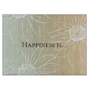 Mint Peach White Daisies Floral Schneidebrett