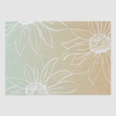 Mint Peach White Daisies Floral Seidenpapier (Vorderseite)