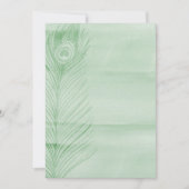 Mint Peacock Feather Einladung (Vorderseite)