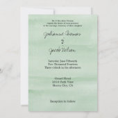 Mint Peacock Feather Einladung (Rückseite)