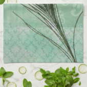 Mint Peacock Feather Geschirrtuch (Gefaltet)