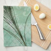 Mint Peacock Feather Geschirrtuch (Viertel Falte)