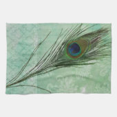 Mint Peacock Feather Geschirrtuch (Horizontal)