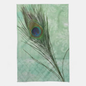 Mint Peacock Feather Geschirrtuch (Vertikal)