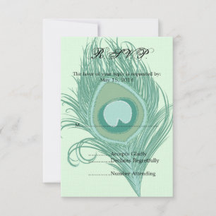Mint Peacock Feather UAWG RSVP Karte