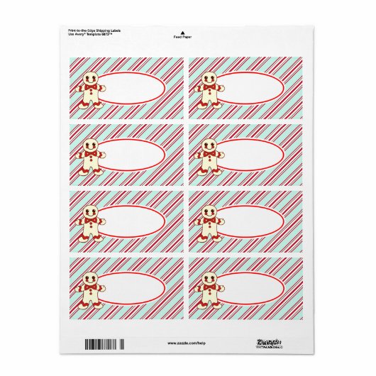 Mint Peppermint Weihnachtskekse Labels (Vorne)