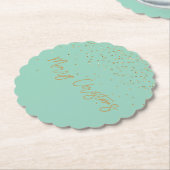 Mint Personalisiert Goldname Glitzer Sparkle Dots Untersetzer (angewinkelt)
