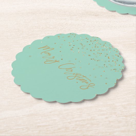 Mint Personalisiert Goldname Glitzer Sparkle Dots Untersetzer (angewinkelt)
