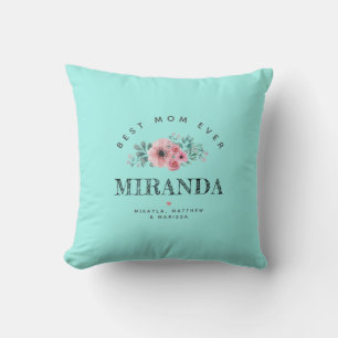 Mint Personalisierte beste Mama je Muttertag Kissen
