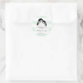 Mint Pinguin Baby Shower Stickers (Tasche)