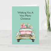 Mint Pink Auto Weihnachtsgeschenke Karte (Vorderseite)