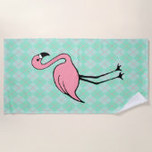 Mint Pink Flamingo Beach Pool Handtuchwechsel Gesc Strandtuch (Vorderseite)