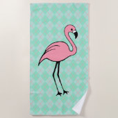 Mint Pink Flamingo Beach Pool Handtuchwechsel Gesc Strandtuch (Vorderseite)