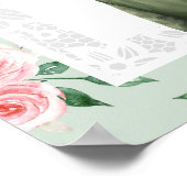 Mint Pink Floral Anand Karaj Wedding Begrüßungszei Poster (Ecke)