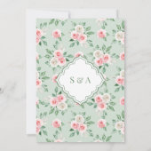 Mint Pink Floral White Lace Rahmen muslimische Hoc Einladung (Rückseite)