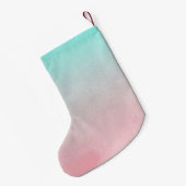 Mint Pink Gold Sparkle Glam Einhornleuchten Kleiner Weihnachtsstrumpf (Rückseite (Hängend))